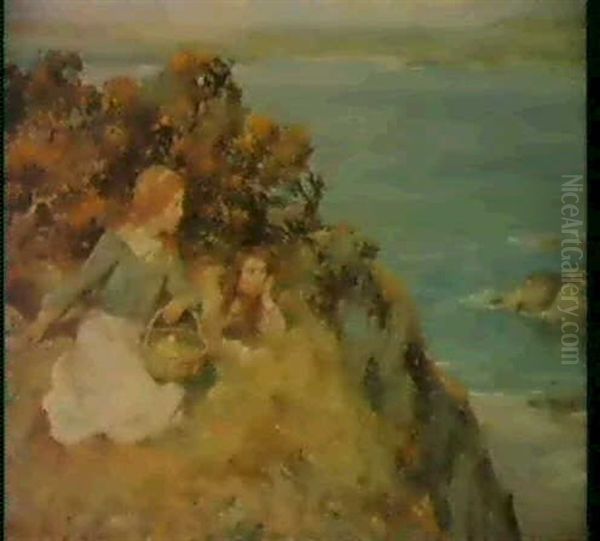 On The Cliff Tops Oil Painting by William Stewart MacGeorge