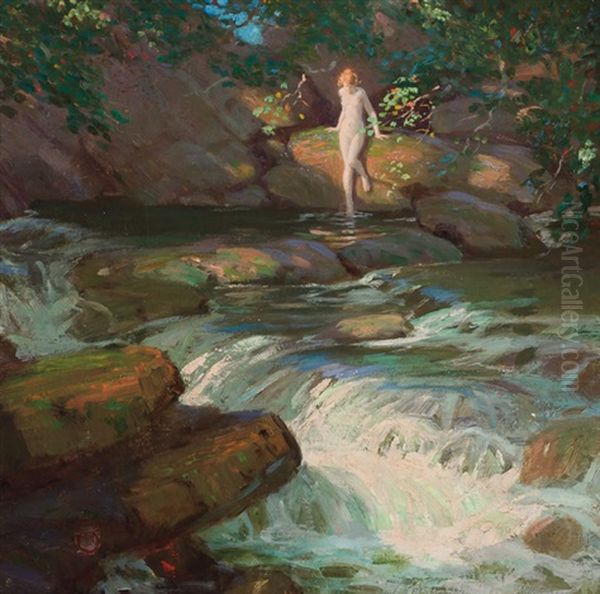 Sylvan Stream Oil Painting by Norwood Hodge Macgilvary