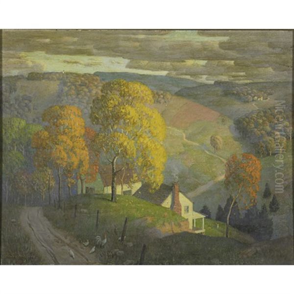 An Autumn Landscape Oil Painting by Norwood Hodge Macgilvary