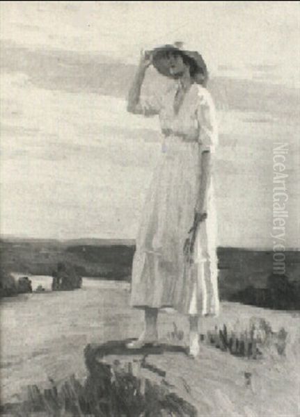 Woman On A Rock Oil Painting by Norwood Hodge Macgilvary