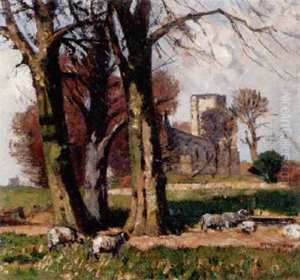 Cumbuskenneth Abbey Oil Painting by William Yorke MacGregor