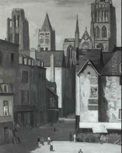 Market Square In Rouen Oil Painting by William Yorke MacGregor