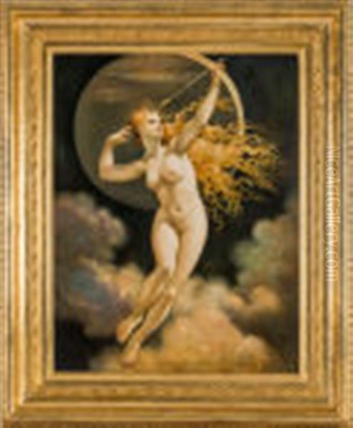 Selene Oil Painting by Jules Louis Machard