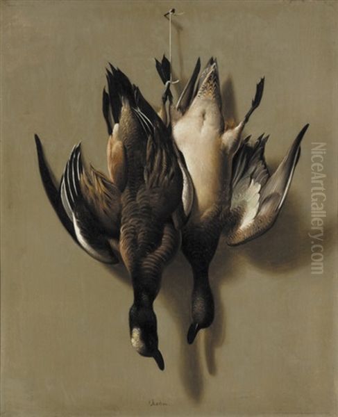 Wigeon Pair Oil Painting by William H. Machen