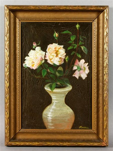 Still Life With Roses Oil Painting by William H. Machen