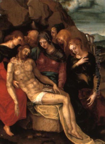 The Lamentation Oil Painting by Pedro Machuca