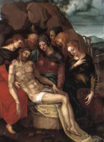 The Lamentation Oil Painting by Pedro Machuca