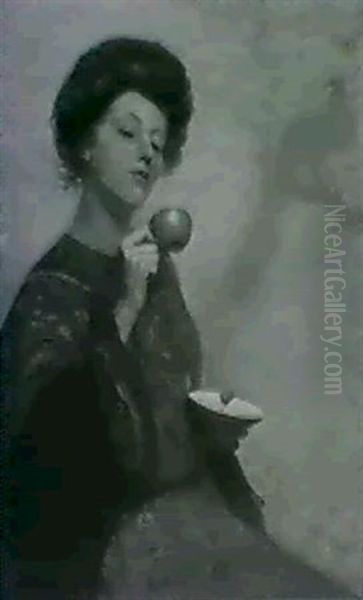 Woman Reading Tea Leaves Oil Painting by Edwin Murray Mackay