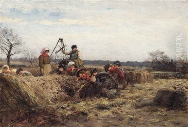 At The Potato Pits Oil Painting by William Darling MacKay