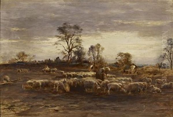 Tending The Flock Oil Painting by William Darling MacKay