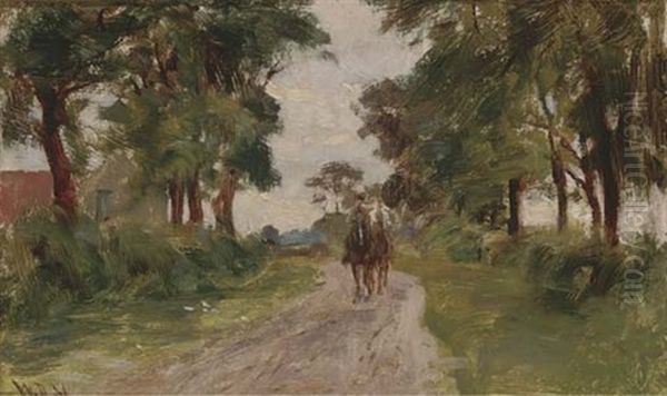 Riders On A Country Lane Oil Painting by William Darling MacKay