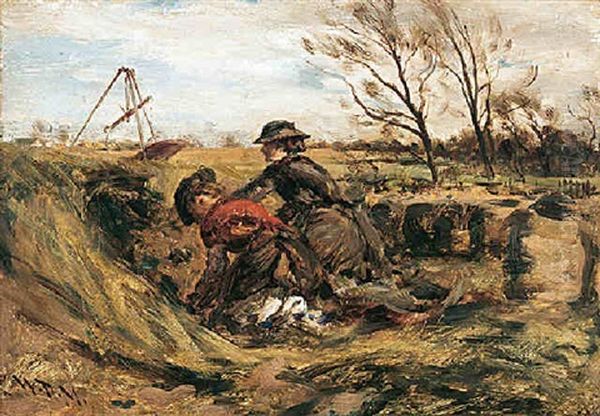 Potato Diggers Oil Painting by William Darling MacKay