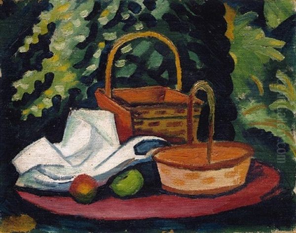 Stilleben Mit Korben Oil Painting by August Macke