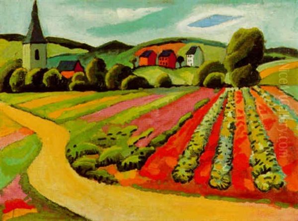 Landschaft Oil Painting by August Macke