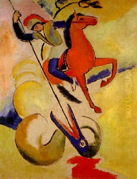 Heiliger Georg Oil Painting by August Macke