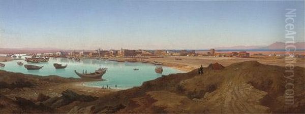 A Port In The Orient Oil Painting by Albert Berg