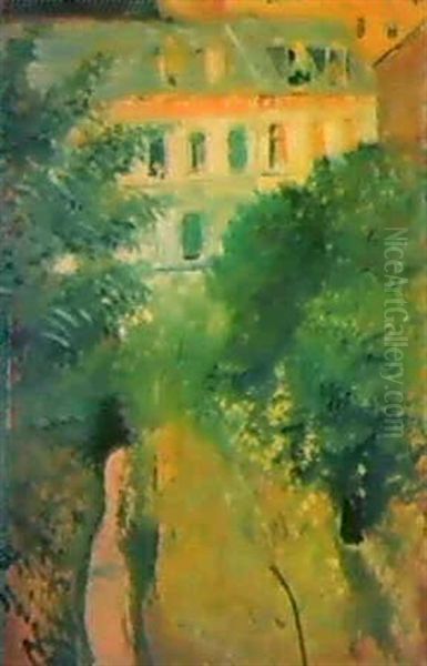 Grossmutter Im Garten. Oil Painting by August Macke