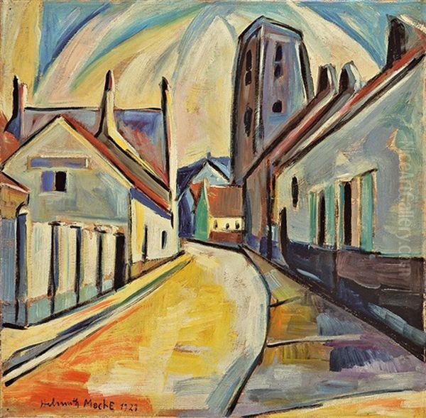 Strassenszene Oil Painting by Helmuth Macke