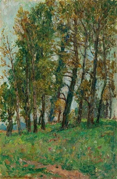 Light Wood Oil Painting by Fritz Mackensen