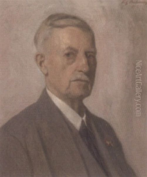 Herrenportrat Oil Painting by Fritz Mackensen