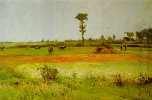 Auf Der Weide Bei Worpswede Oil Painting by Fritz Mackensen