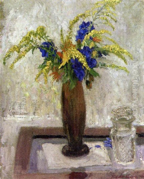 Stilleben Mit Wiesenblumenstraus Oil Painting by Fritz Mackensen