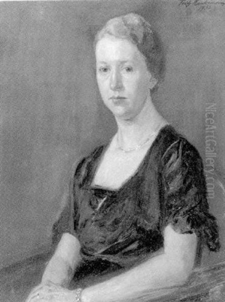 Damenportrait (hertha Rohmer) Oil Painting by Fritz Mackensen