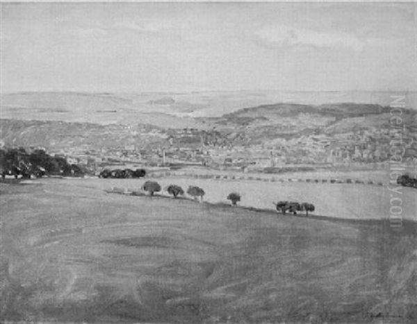 Blick Vom Ettersberg Auf Weimar Oil Painting by Fritz Mackensen