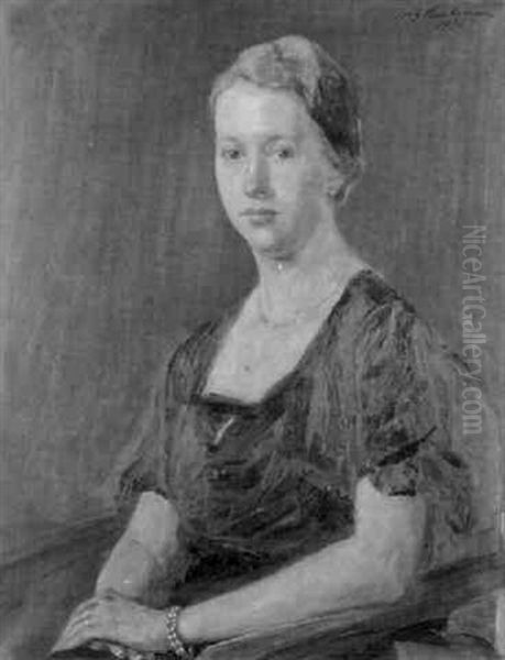 Portrait Of The Artist's Niece Oil Painting by Fritz Mackensen