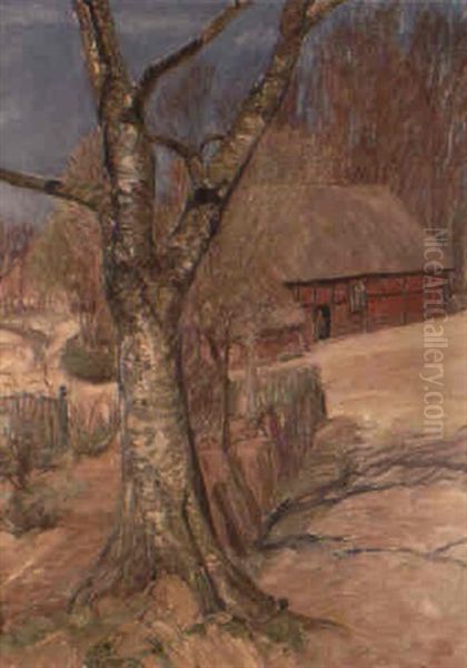 Slot Schun In Worpswede Oil Painting by Fritz Mackensen