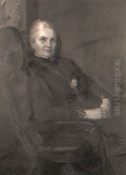 Bildnis Einer Dame - Anna Kasler, Mutter Professor Gochts) Oil Painting by Fritz Mackensen