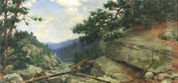 River View Oil Painting by Frank Joseph Mackenzie