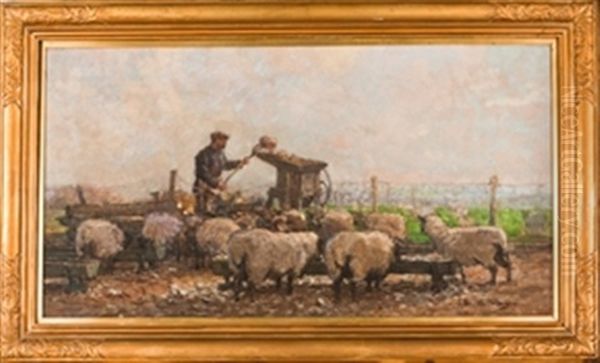 The Flock Oil Painting by James Hamilton Mackenzie