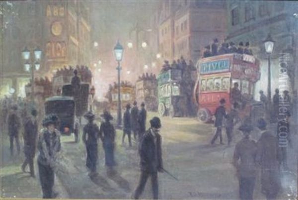 Holborn Oil Painting by Roderick Dempster Mackenzie