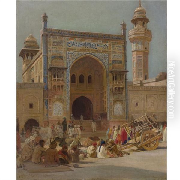 Gateway To Wazir Khan Mosque, Lahore Oil Painting by Roderick Dempster Mackenzie