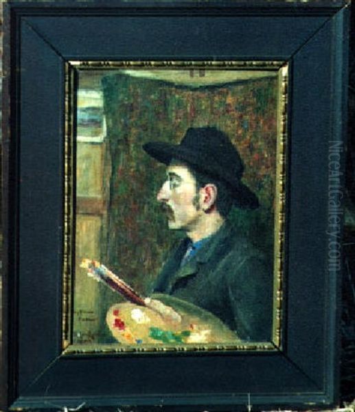 Artist At Work Oil Painting by Roderick Dempster Mackenzie