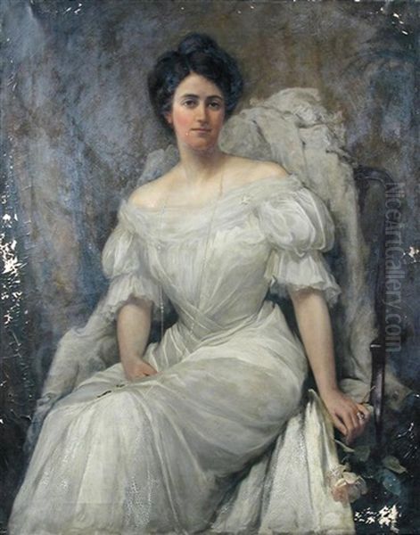 Portrait Of Miss Mary Mckean (later Mrs Scott) Of Lismallard, Omagh, County Tyrone Oil Painting by William G. Mackenzie