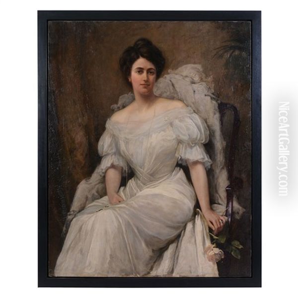 Portrait Of Miss Mary Mckean (later Mrs Scott) Of Lismallard, Omagh, County Tyrone Oil Painting by William Gibbs Mackenzie