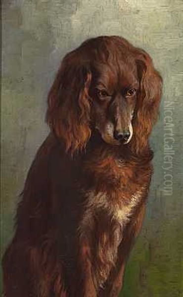 Portraet Af Jagthunden "hector" Oil Painting by Adolf Heinrich Mackeprang