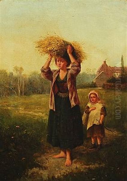 Farmer's Wife And Her Daughter Oil Painting by Thomas Eyre Macklin