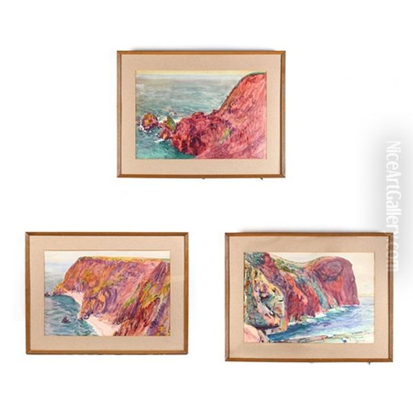 Three Northeastern Coastal Views Oil Painting by Dodge Macknight