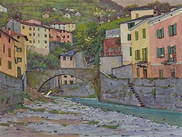 Argegno'' (lombardy) Oil Painting by Siegfried Mackowsky