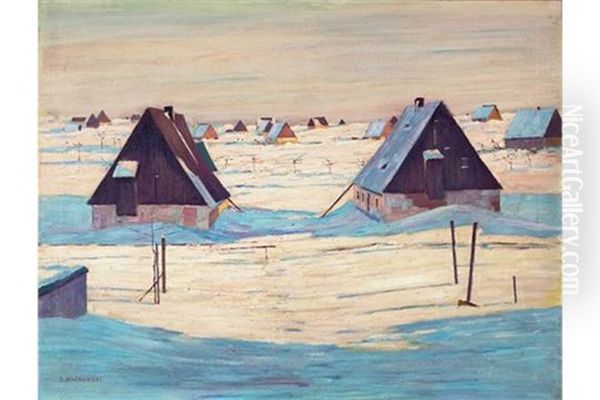 Wintertag In Georgenfeld Oil Painting by Siegfried Mackowsky