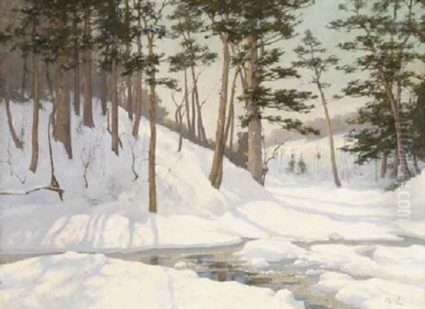 Cold And Frosty Oil Painting by Alexander Maclean