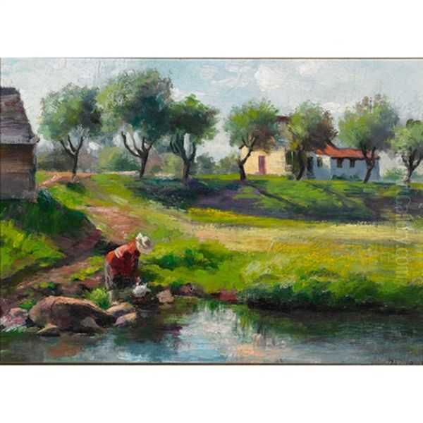 Prudhomme Farm Oil Painting by Jean Munro (Sarah J.) Maclean