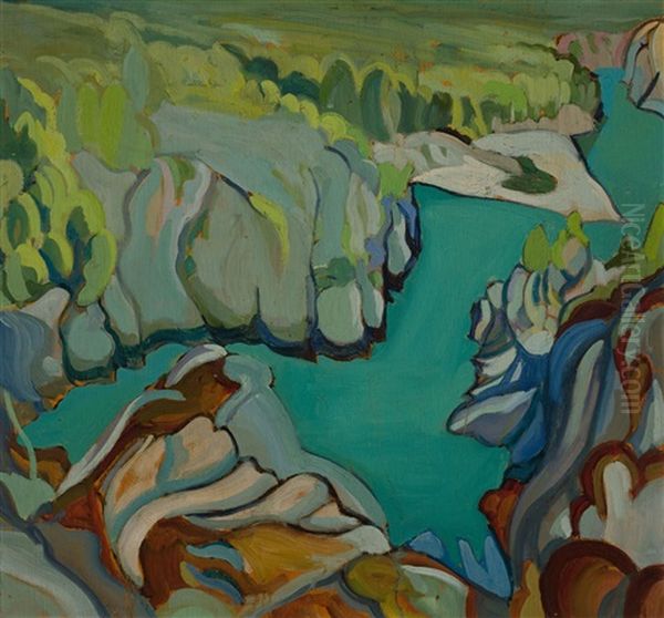 Skeena Landscape Oil Painting by Pegi Nicol Macleod