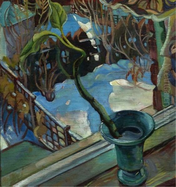 View From The Artist's Window, Winter Oil Painting by Pegi Nicol Macleod