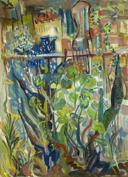 View From My Apartment Balcony, New York Oil Painting by Pegi Nicol Macleod