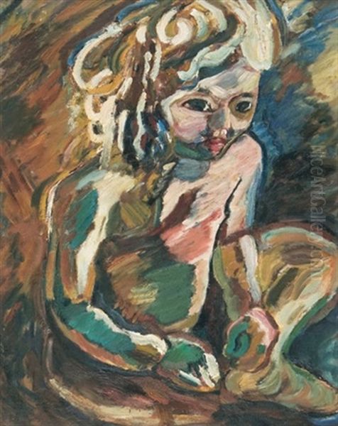 Portrait Of Jane As A Child Oil Painting by Pegi Nicol Macleod