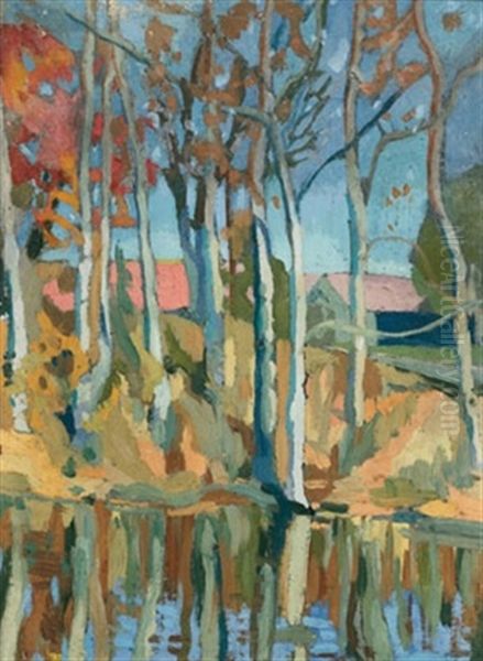 Autumn Oil Painting by Pegi Nicol Macleod